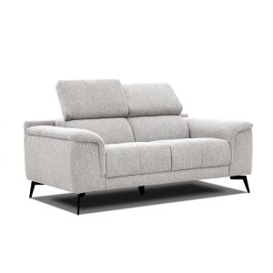 Canapé 2 places avec appuie-tête réglables, beige