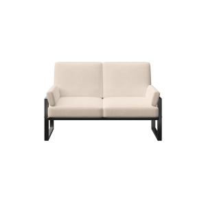 Canapé 2 places beige clair - cadre anthracite
