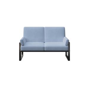 Canapé 2 places bleu clair - cadre anthracite