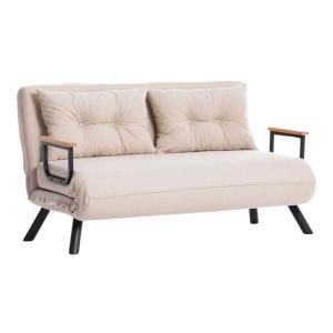 Canapé 2 places convertible en lin  crème