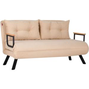 Canapé 2 places convertible en tissu  crème