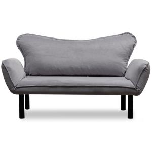 Canapé 2 places convertible tissu gris