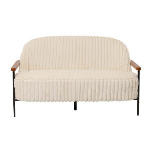 Canapé 2 places côtelé beige