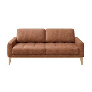 Canapé 2 places en cuir naturel cognac