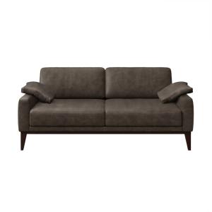 Canapé 2 places en cuir naturel marron