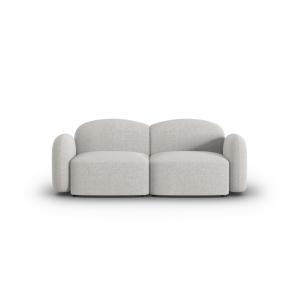 Canapé 2 places en tissu chenille argent chiné