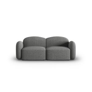 Canapé 2 places en tissu chenille gris foncé mélange