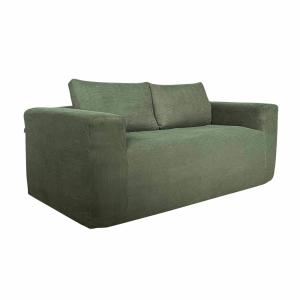 Canapé 2 places en tissu côtelé avec coussins vert L 160 cm…
