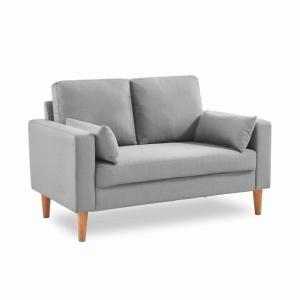 Canapé 2 places en tissu gris clair style scandinave