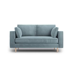 Canapé 2 places en tissu structuré bleu clair