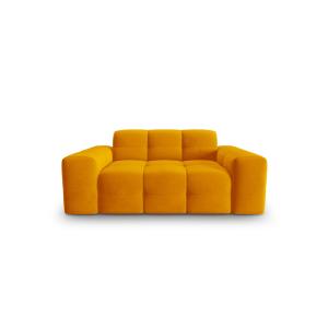 Canapé 2 places en tissu velours orange