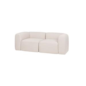 Canapé 2 places Flom 193 cm aux formes arrondies, beige