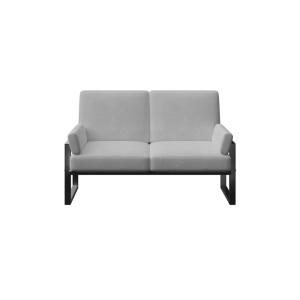 Canapé 2 places gris clair - cadre anthracite