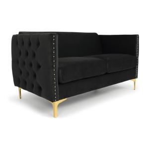 Canapé 2 places joshua velours noir
