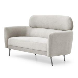 Canapé 2 places moderne avec haut dossier tissu doux beige