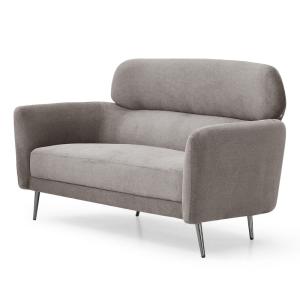 Canapé 2 places moderne avec haut dossier tissu doux gris t…