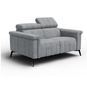 Canapé 2 places, tissu gris