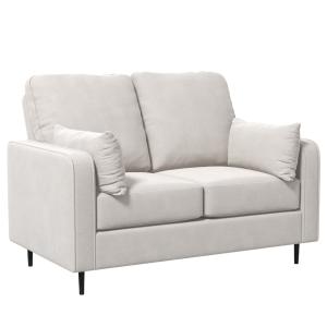 Canapé 2 places velours tissu beige