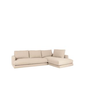 Canapé 3/4 places d'angle droit couleur beige de 275cm