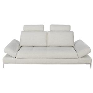 Canapé 3/4 places dossier avance-recule gris clair chiné