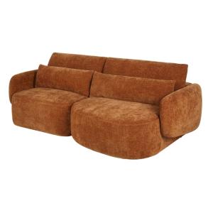 Canapé 3/4 places en textile brun