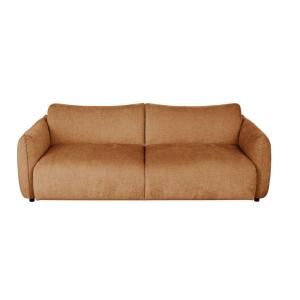 Canapé 3/4 places en textile velouté marron