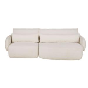 Canapé 3/4 places en tissu recyclé beige