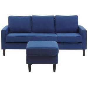 Canapé 3 places 3 personnes en polyester bleu