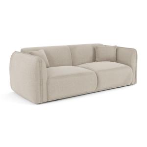 Canapé 3 places 3 places en tissu tramé toucher doux  beige…