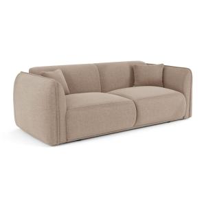 Canapé 3 places 3 places en tissu tramé toucher doux  taupe…