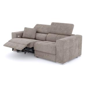 Canapé 3 places avec 1 relax électrique tissu beige