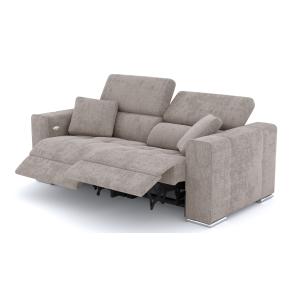 Canapé 3 places avec 2 relax électriques tissu beige