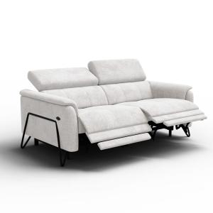 Canapé 3 places avec 2 Relax, tissu crème