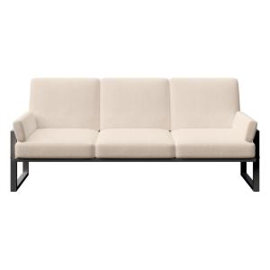 Canapé 3 places beige clair - cadre anthracite