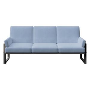 Canapé 3 places bleu clair - cadre anthracite