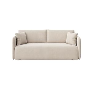 Canapé 3 places convertible en polyester beige clair
