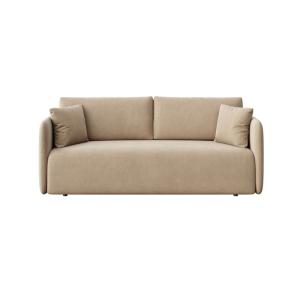 Canapé 3 places convertible en polyester camel