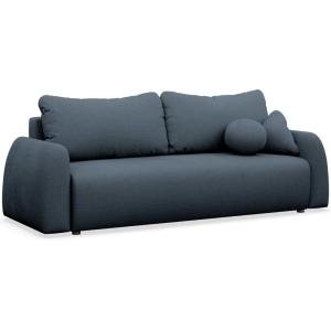 Canapé 3 places convertible en tissu chenille bleu marine