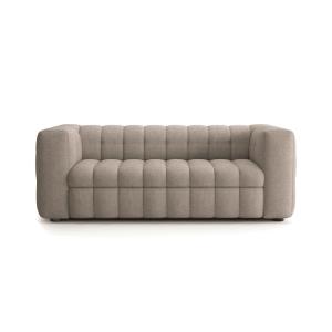 Canapé 3 places convertible en tissu L220 cm - Taupe