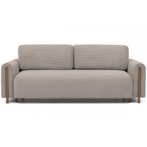 Canapé 3 places convertible  en velours côtelé Luxe marron…