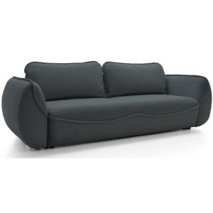 Canapé 3 places convertible en velours graphite