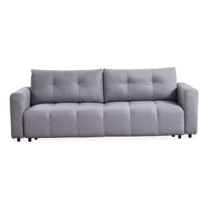 Canapé 3 places convertible stylian tissu gris clair