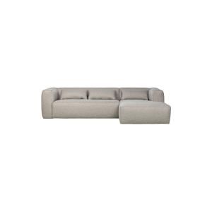 Canapé 3 places d'angle droit en tissu gris clair