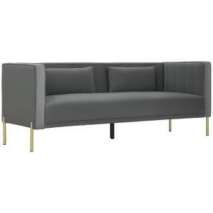 Canapé 3 places design piètement circulaire métal doré velo…