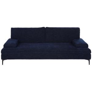 Canapé 3 places dossier avance-recule en textile velouté bl…