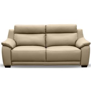 Canapé 3 places en 100% tout cuir épais luxe italien, beige…