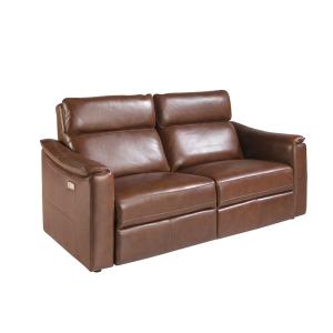 Canapé 3 places en cuir brun relax