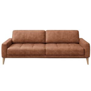 Canapé 3 places en cuir naturel cognac
