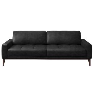 Canapé 3 places en cuir naturel noir