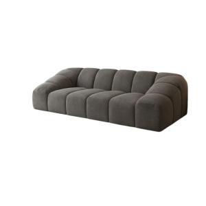 Canapé 3 places en tissu aspect velours gris